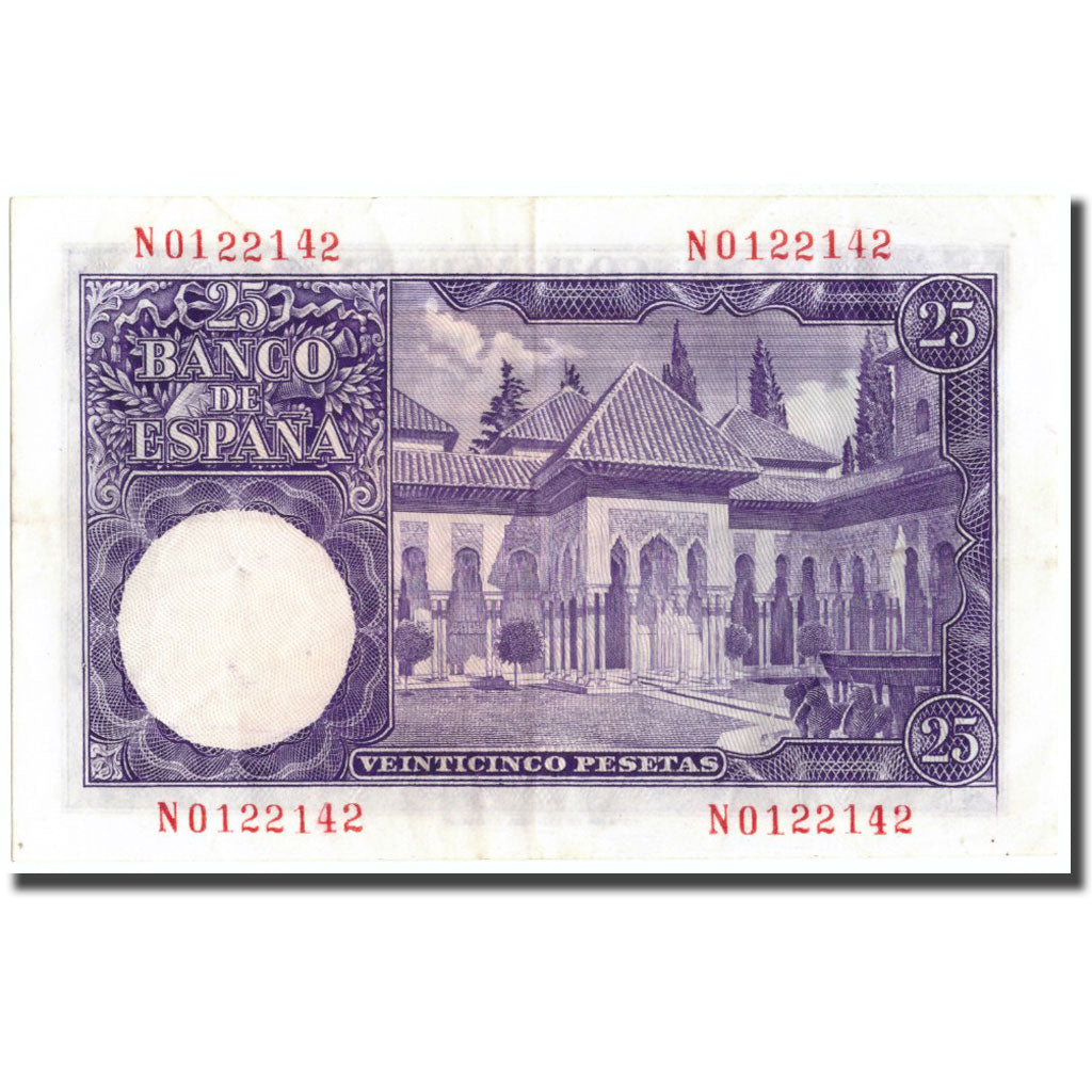 Banknote, Spain, 25 Pesetas, 1954, 1954-07-22, KM:147a, EF(40-45)