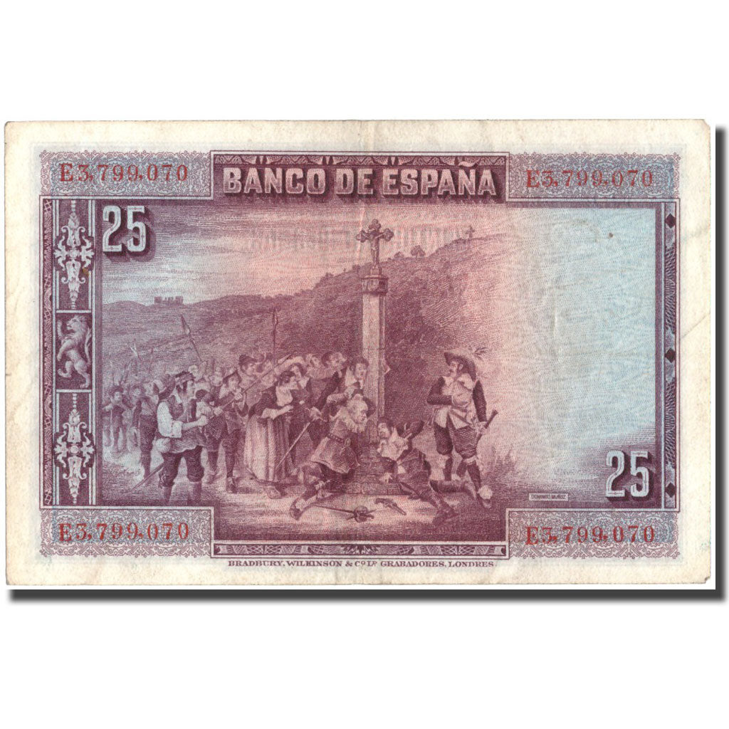 Banknote, Spain, 25 Pesetas, 1928, 1928, KM:74b, EF(40-45)