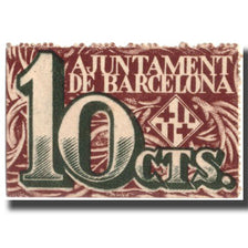 Banknote, Spain, 10 Centimos, N.D, BARCELONA, 1937-12-12, AU(55-58)