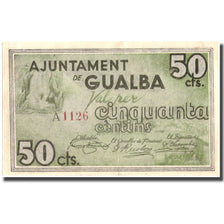 Banknote, Spain, 50 Centimos, personnage, GUALBA, 1937, AU(55-58)