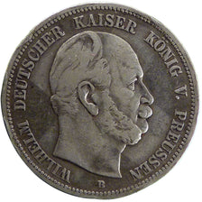 GERMAN STATES, 5 Mark, 1876, Hannover, KM #503, VF(20-25), Silver, 27.40