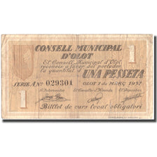 Banknote, Spain, 1 Peseta, Blason, OLLOT, 1937, EF(40-45)