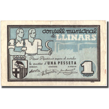 Banknote, Spain, 1 Peseta, LLINARS, métier, 1937, 1937, EF(40-45)