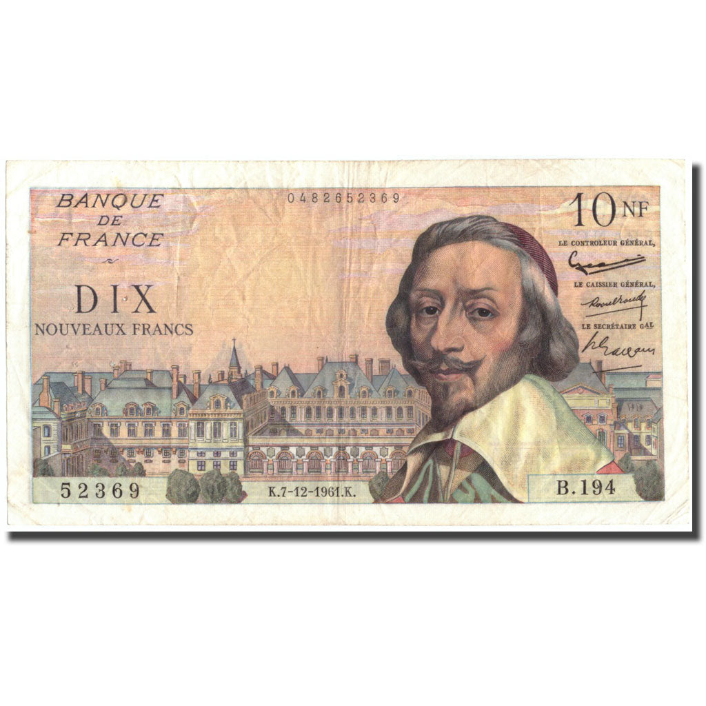 France, 10 Nouveaux Francs, 10 NF 1959-1963 ''Richelieu'', 1961, 1961-12-07