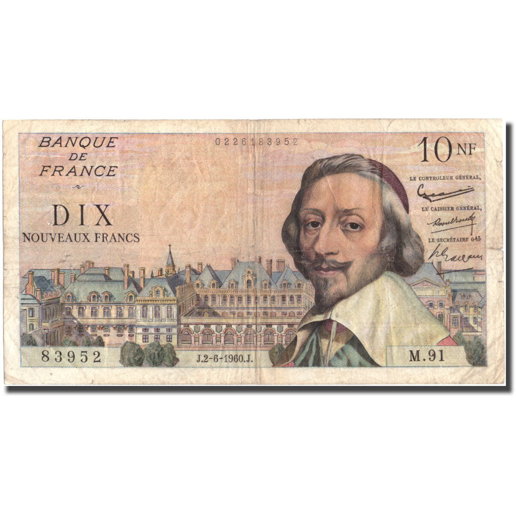 Frankreich, 10 Nouveaux Francs, 10 NF 1959-1963 ''Richelieu'', 1960, 1960-06-02