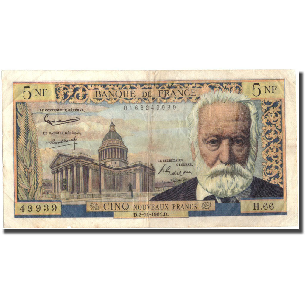 France, 5 Nouveaux Francs, 5 NF 1959-1965 ''Victor Hugo'', 1961, 1961-11-02