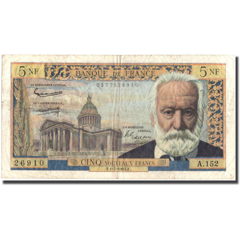 Francia, 5 Nouveaux Francs, 5 NF 1959-1965 ''Victor Hugo'', 1965, 1965-07-01