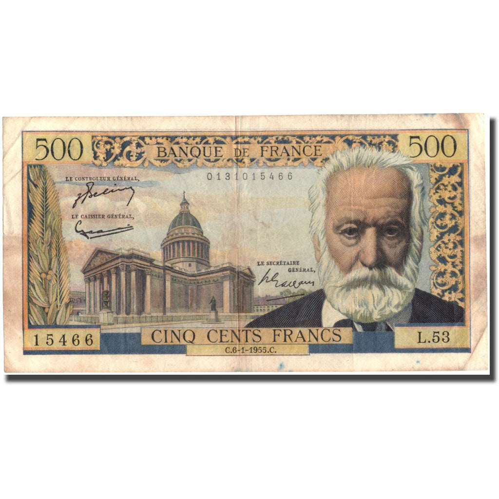 France, 500 Francs, 500 F 1954-1958 ''Victor Hugo'', 1955, 1955-01-06
