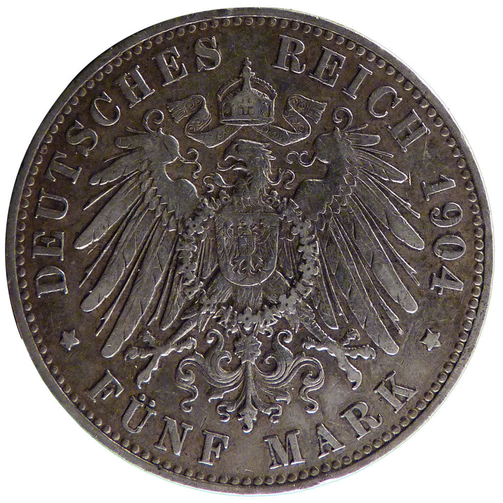 Coin, German States, PRUSSIA, Wilhelm II, 5 Mark, 1904, Berlin, EF(40-45)