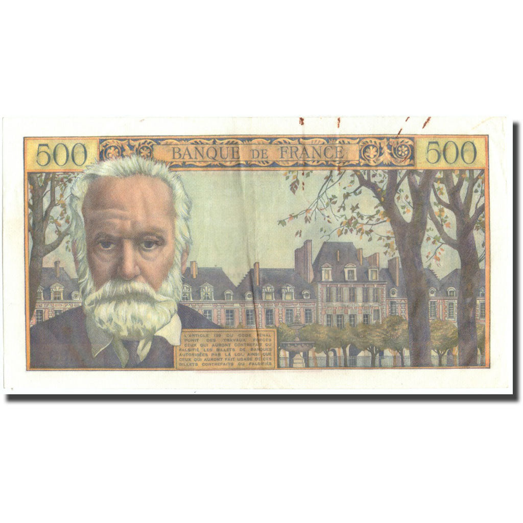 Francja, 500 Francs, Victor Hugo, 1958, 1958-02-06, AU(50-53), Fayette:35.8