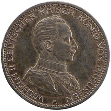 GERMAN STATES, 5 Mark, 1914, Berlin, KM #536, AU(50-53), Silver, 38, 27.80