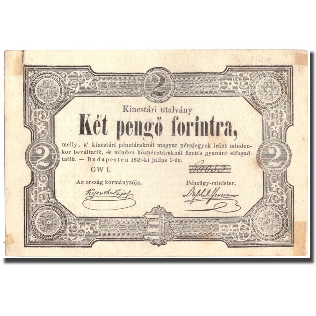 Banknote, Hungary, 2 Pengö Forint, 1849, 1849-07-01, KM:S126a, EF(40-45)