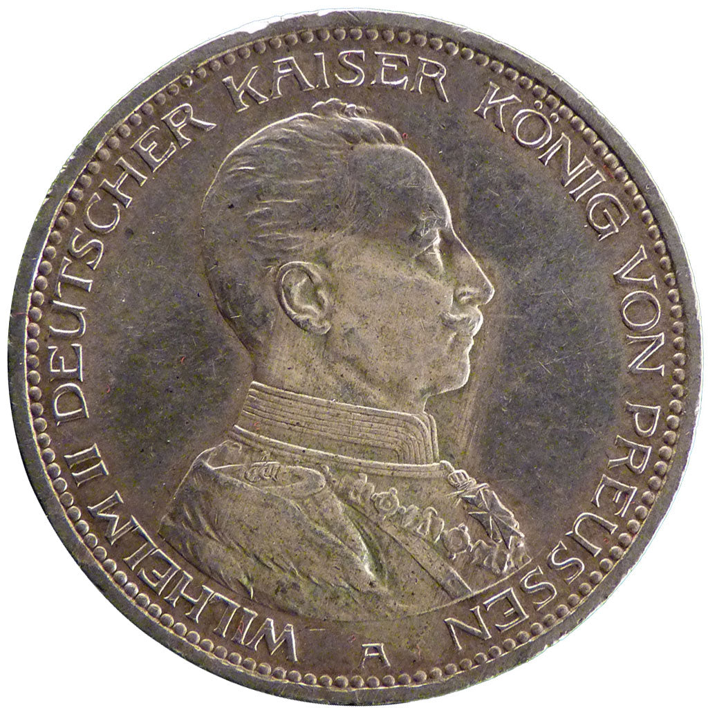 GERMAN STATES, 5 Mark, 1914, Berlin, KM #536, AU(50-53), Silver, 38, 27.70