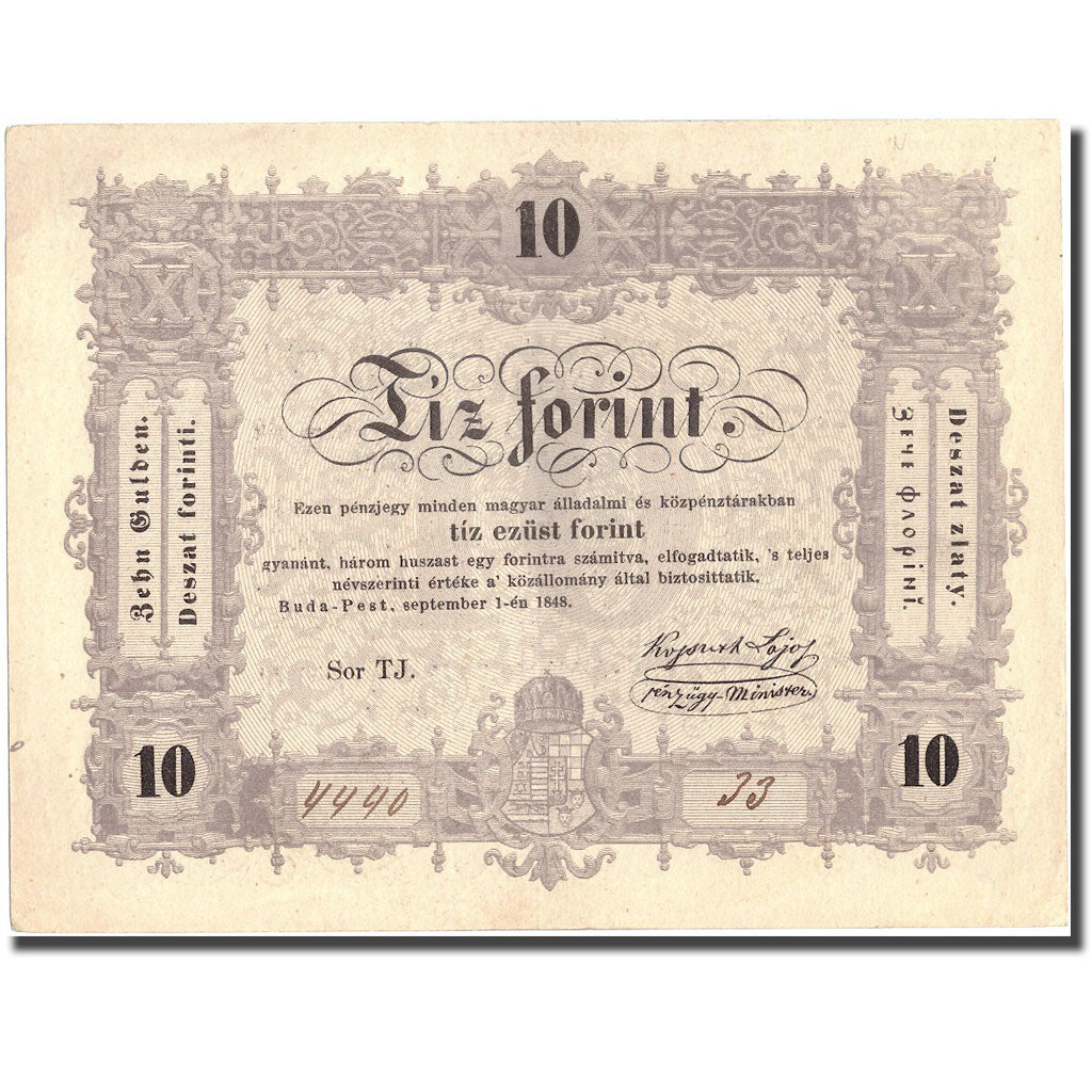 Banknote, Hungary, 10 Forint, 1848, 1848-09-01, KM:S117, UNC(60-62)