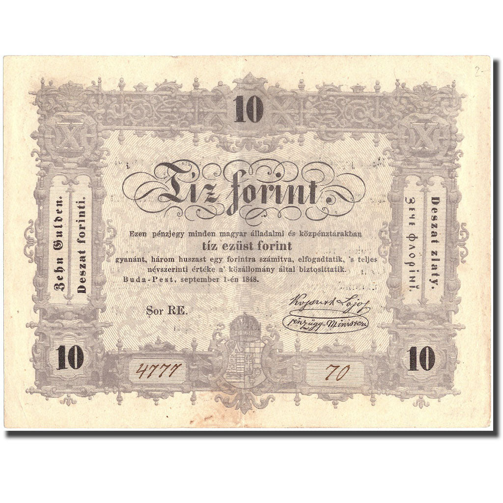 Banknote, Hungary, 10 Forint, 1848, 1848-09-01, KM:S117, AU(55-58)