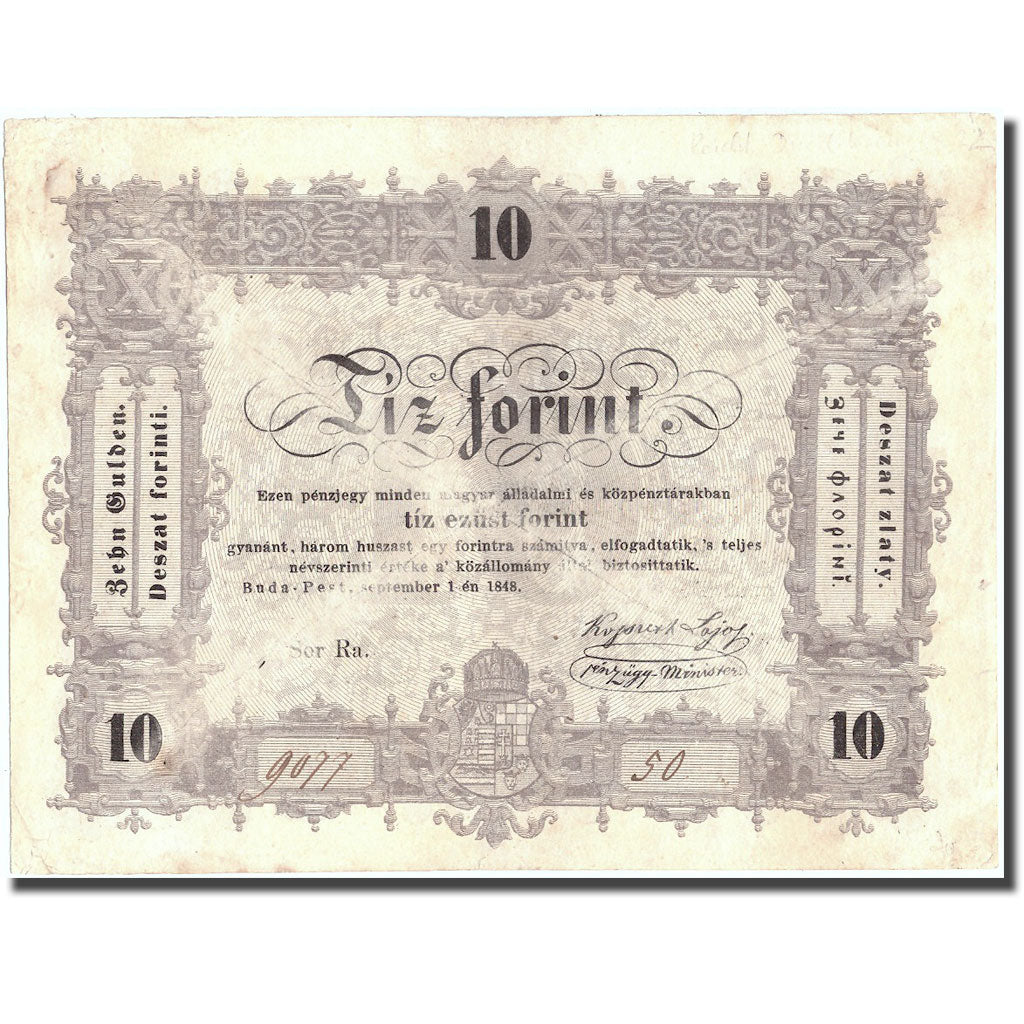 Banknote, Hungary, 10 Forint, 1848, 1848-09-01, KM:S117, AU(50-53)