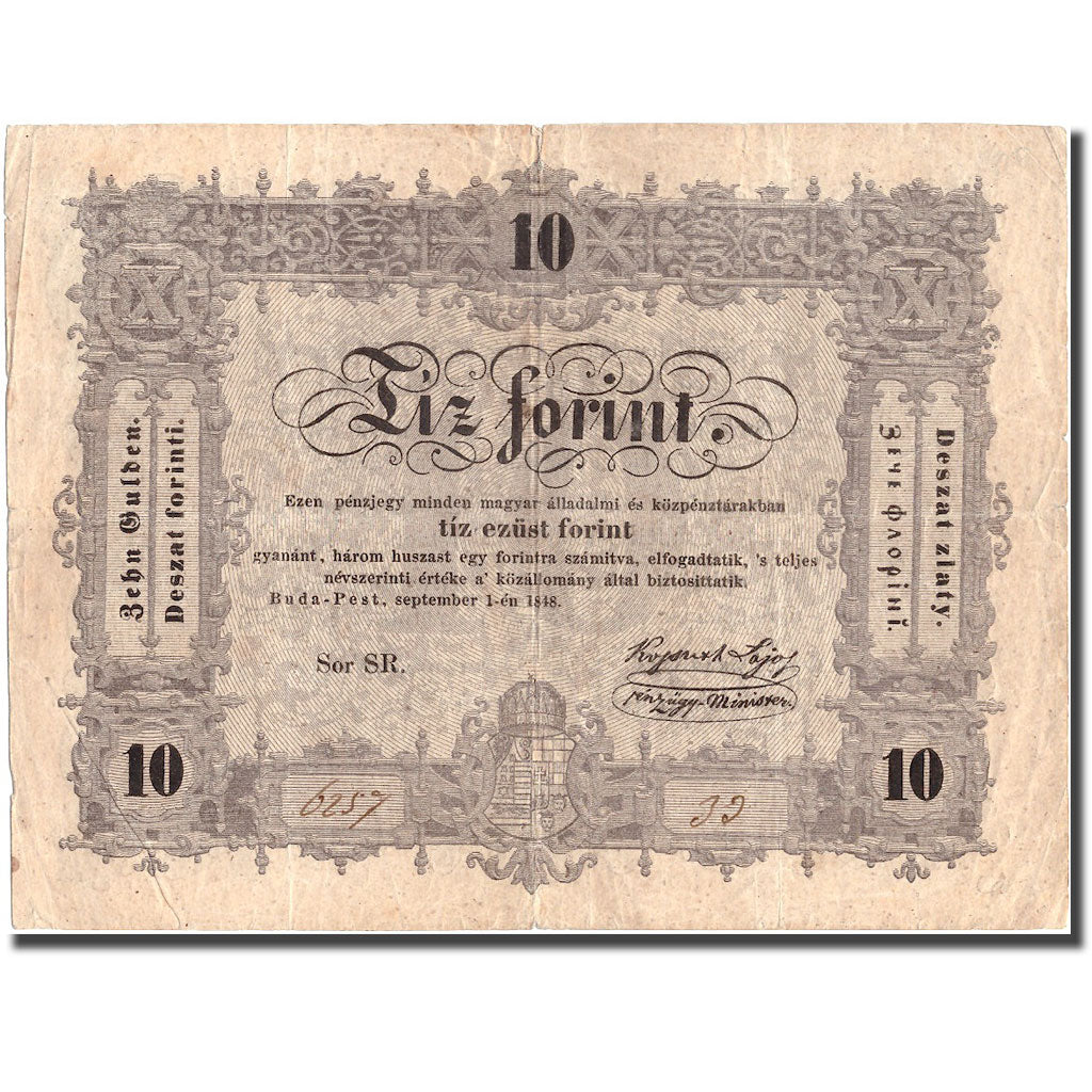Banknote, Hungary, 10 Forint, 1848, 1848-09-01, KM:S117, EF(40-45)
