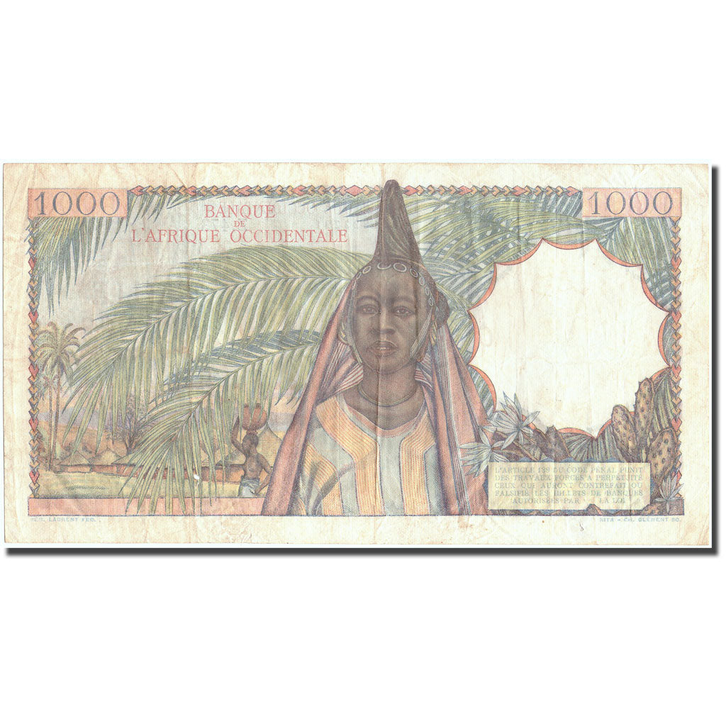 Biljet, Frans West Afrika, 1000 Francs, 1948, 1948-11-24, KM:42, TTB