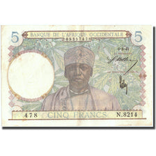 Banknote, French West Africa, 5 Francs, 1941, 1941-03-06, KM:25, EF(40-45)