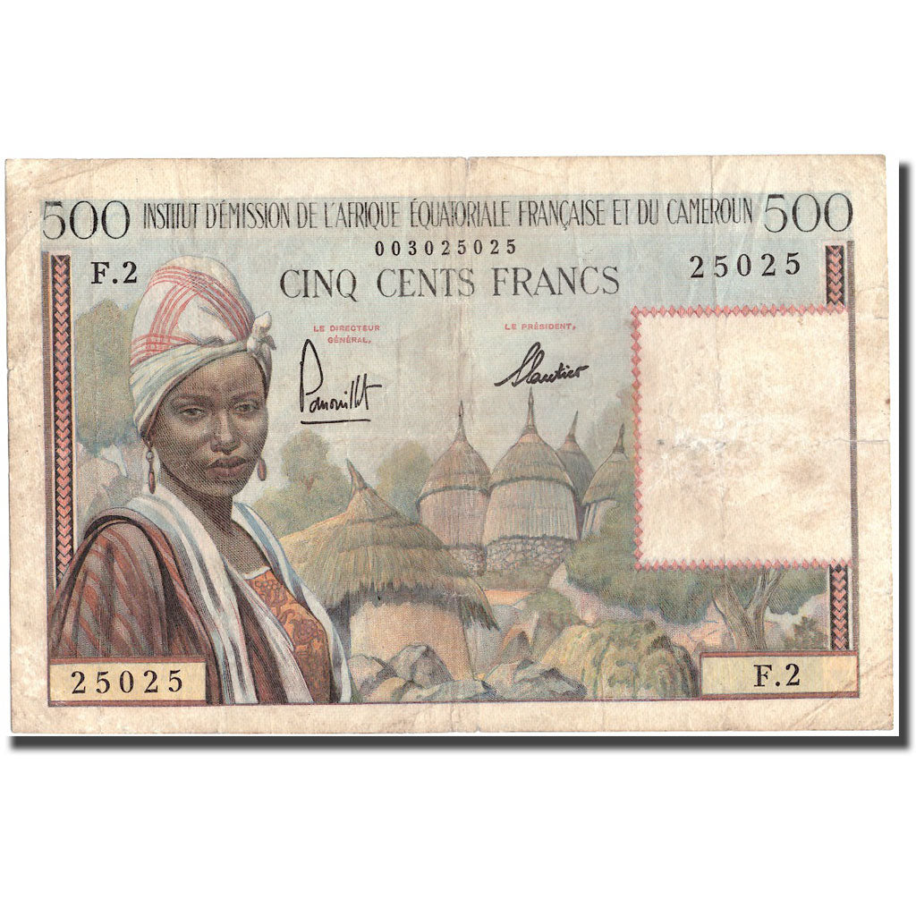 Banknote, French Equatorial Africa, 500 Francs, undated (1957), KM:33, VF(20-25)