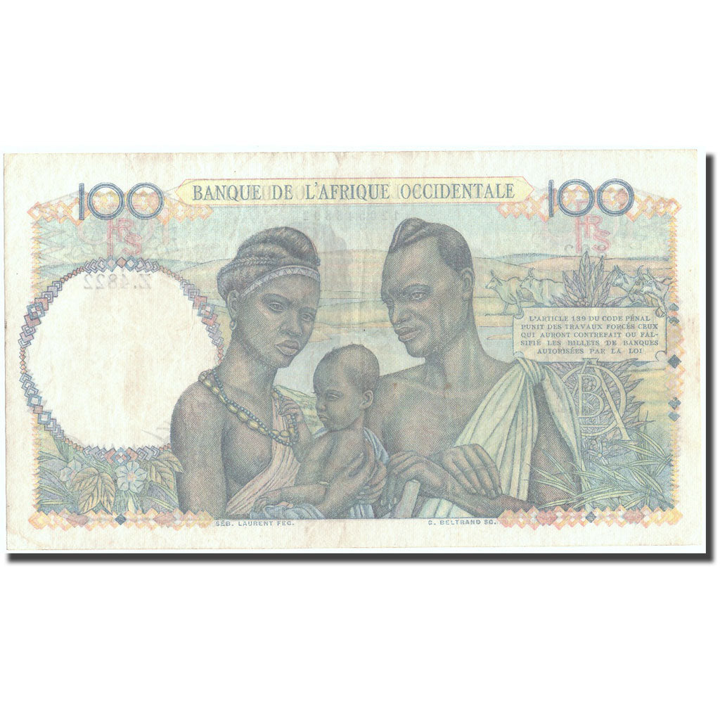 Biljet, Frans West Afrika, 100 Francs, 1948, 1948-04-16, KM:40, SUP