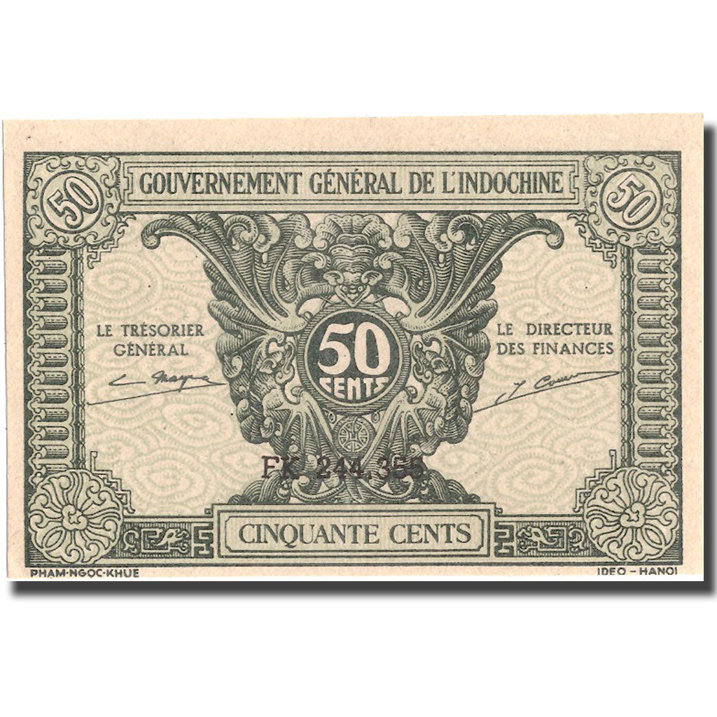 Banconote, INDOCINA FRANCESE, 50 Cents, Undated (1942), KM:91a, FDS