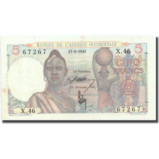 Banknote, French West Africa, 5 Francs, 1943, 1943-08-17, KM:36, UNC(63)