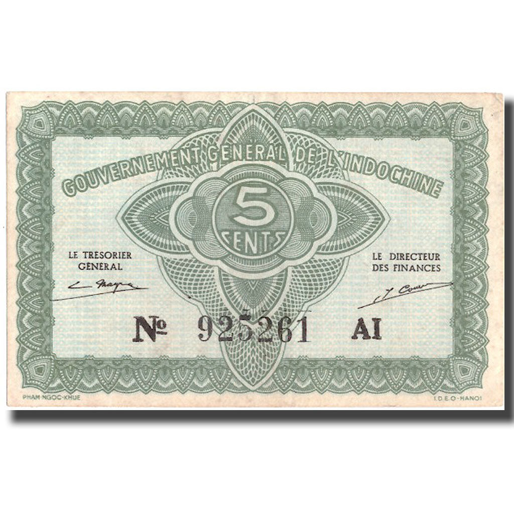 Banknote, FRENCH INDO-CHINA, 5 Cents, Undated (1942), KM:88b, AU(55-58)