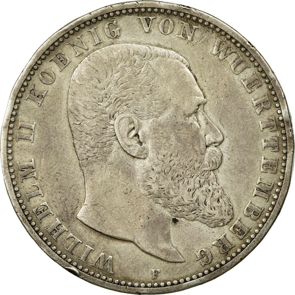 Coin, German States, WURTTEMBERG, Wilhelm II, 5 Mark, 1903, Freudenstadt