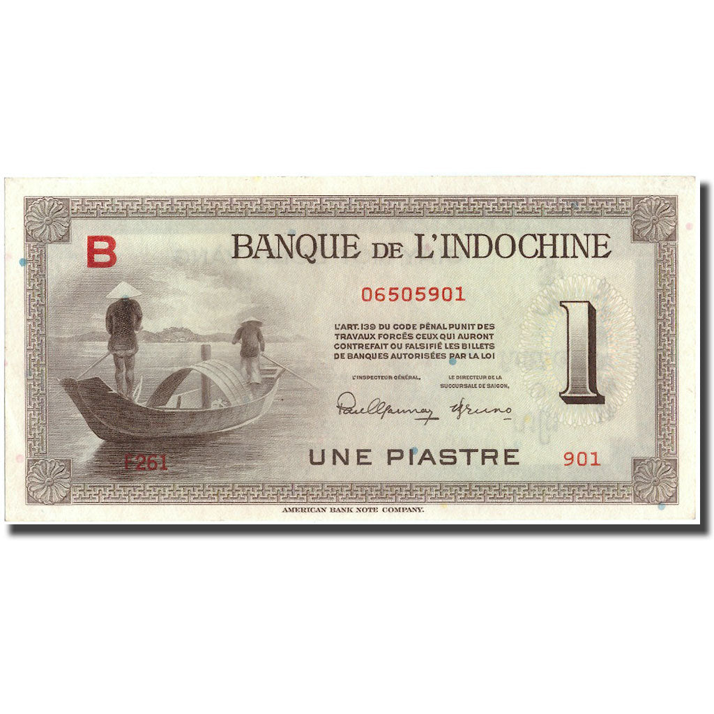Banknote, FRENCH INDO-CHINA, 1 Piastre, undated (1945), KM:76a, UNC(63)