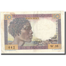 Banknote, French Somaliland, 10 Francs, Undated (1946), KM:19, EF(40-45)