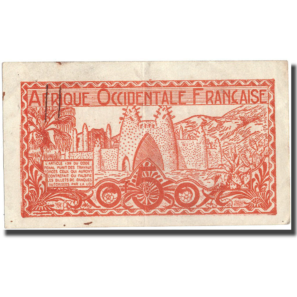 Banknote, French West Africa, 0.50 Franc, Undated (1944), KM:33a, VF(30-35)