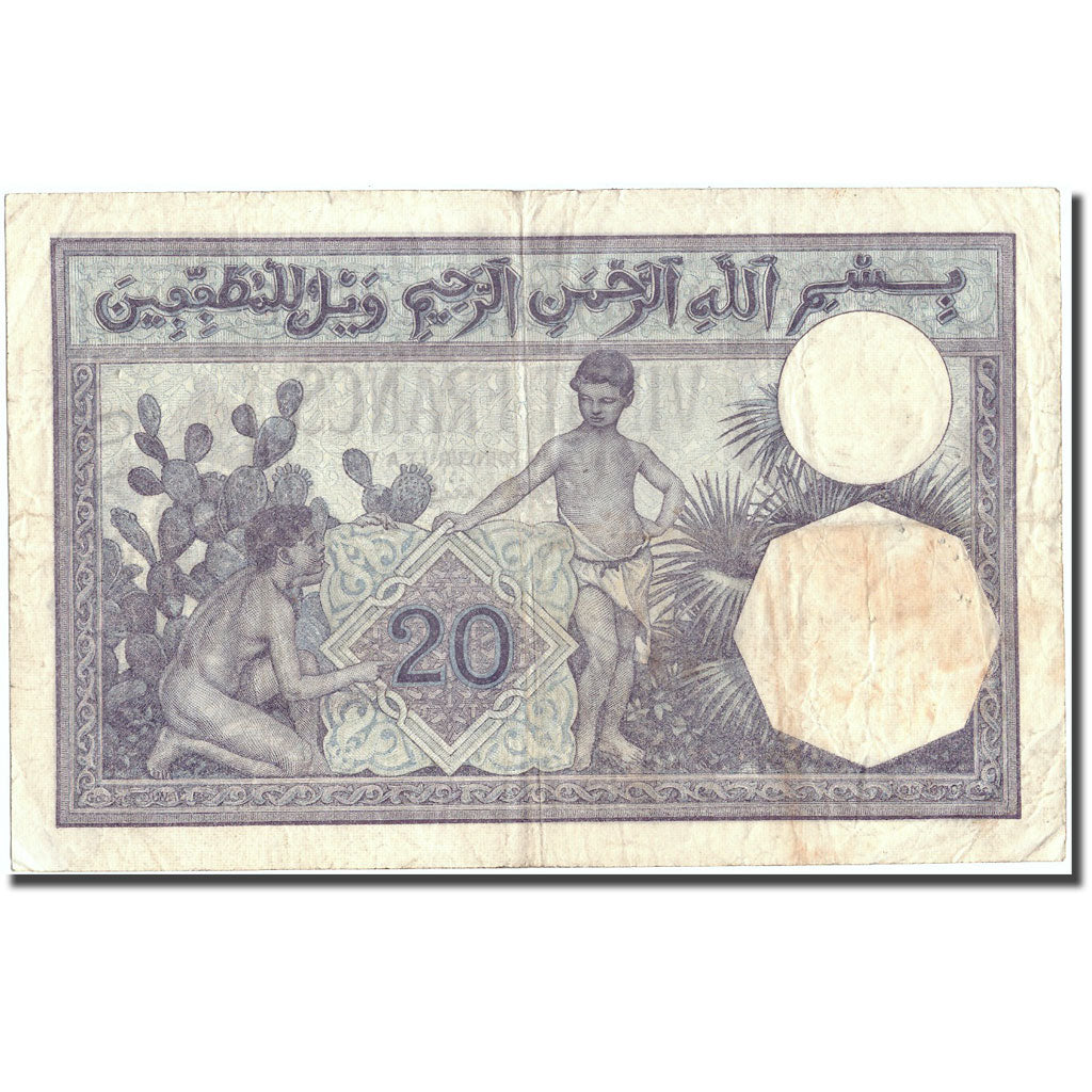 Banknote, Tunisia, 20 Francs, 1921, 1921-05-09, KM:6b, EF(40-45)
