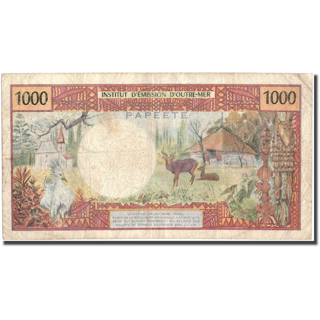 Banknote, Tahiti, 1000 Francs, Undated (1971), KM:27A, VF(20-25)