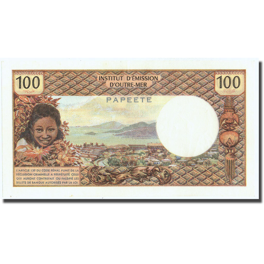 Banknote, Tahiti, 100 Francs, Undated (1968), KM:24a, UNC(65-70)