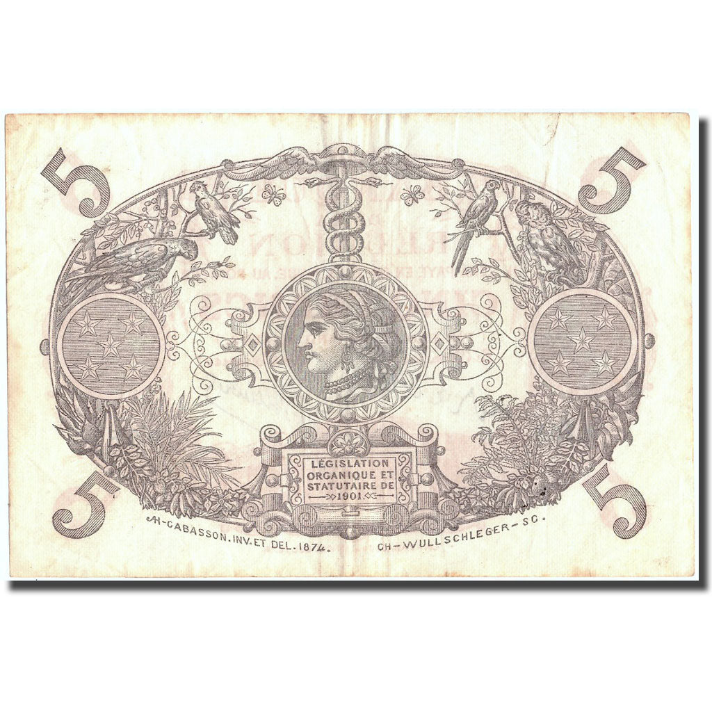 Banconote, Réunion, 5 Francs, Undated (1944), KM:14, BB