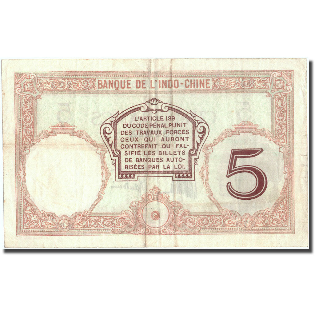 Billete, 5 Francs, Nueva Caledonia, KM:36b, MBC