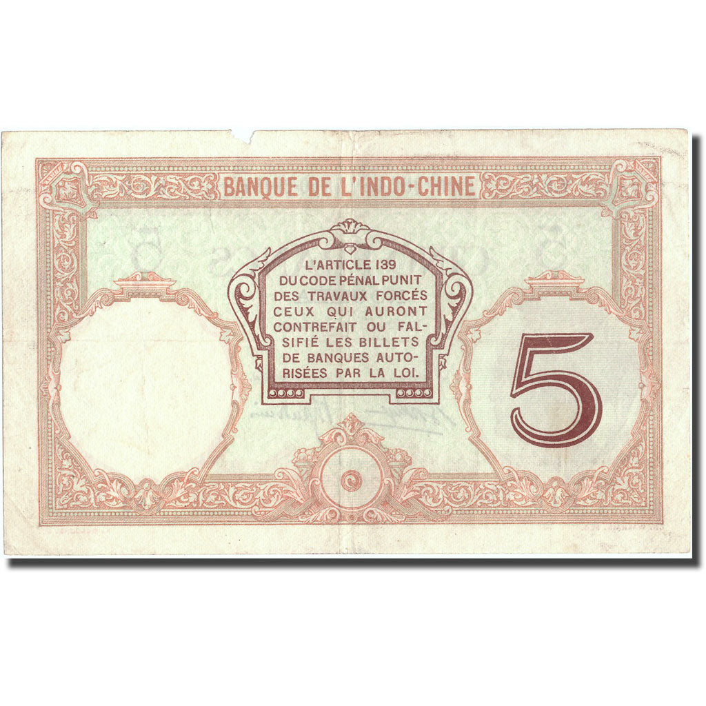 Banconote, Nuova Caledonia, 5 Francs, KM:36b, MB