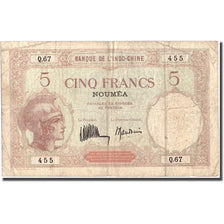 Billete, 5 Francs, Nueva Caledonia, KM:36b, BC