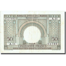 Banknote, Morocco, 50 Francs, 1949, 1949-12-02, KM:21, AU(55-58)