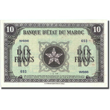 Banknote, Morocco, 10 Francs, 1944, 1944-03-01, KM:25a, AU(50-53)