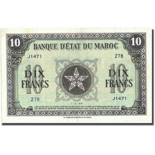 Banknote, Morocco, 10 Francs, 1944, 1944-03-01, KM:25a, AU(50-53)