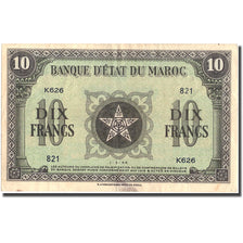Banknote, Morocco, 10 Francs, 1944, 1944-03-01, KM:25a, EF(40-45)
