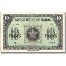 Banknote, Morocco, 10 Francs, 1944, 1944-03-01, KM:25a, EF(40-45)