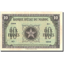 Banknote, Morocco, 10 Francs, 1944, 1944-03-01, KM:25a, EF(40-45)