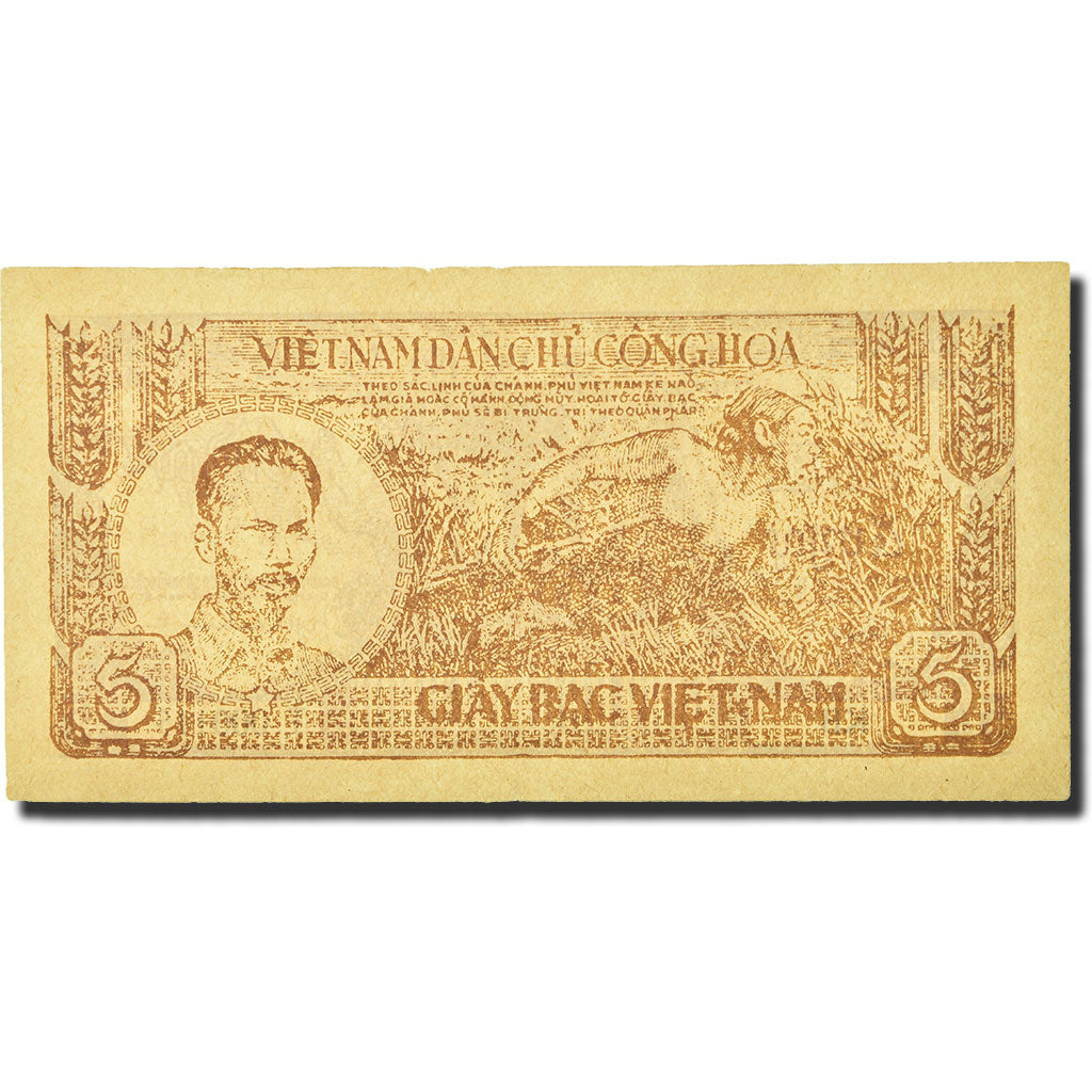 Geldschein, Vietnam, 5 D<ox>ng, KM:17a, SS+
