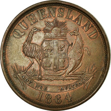 Moneta, Australia, Victoria, Penny, 1864, AU(50-53), Miedź, KM:Tn208