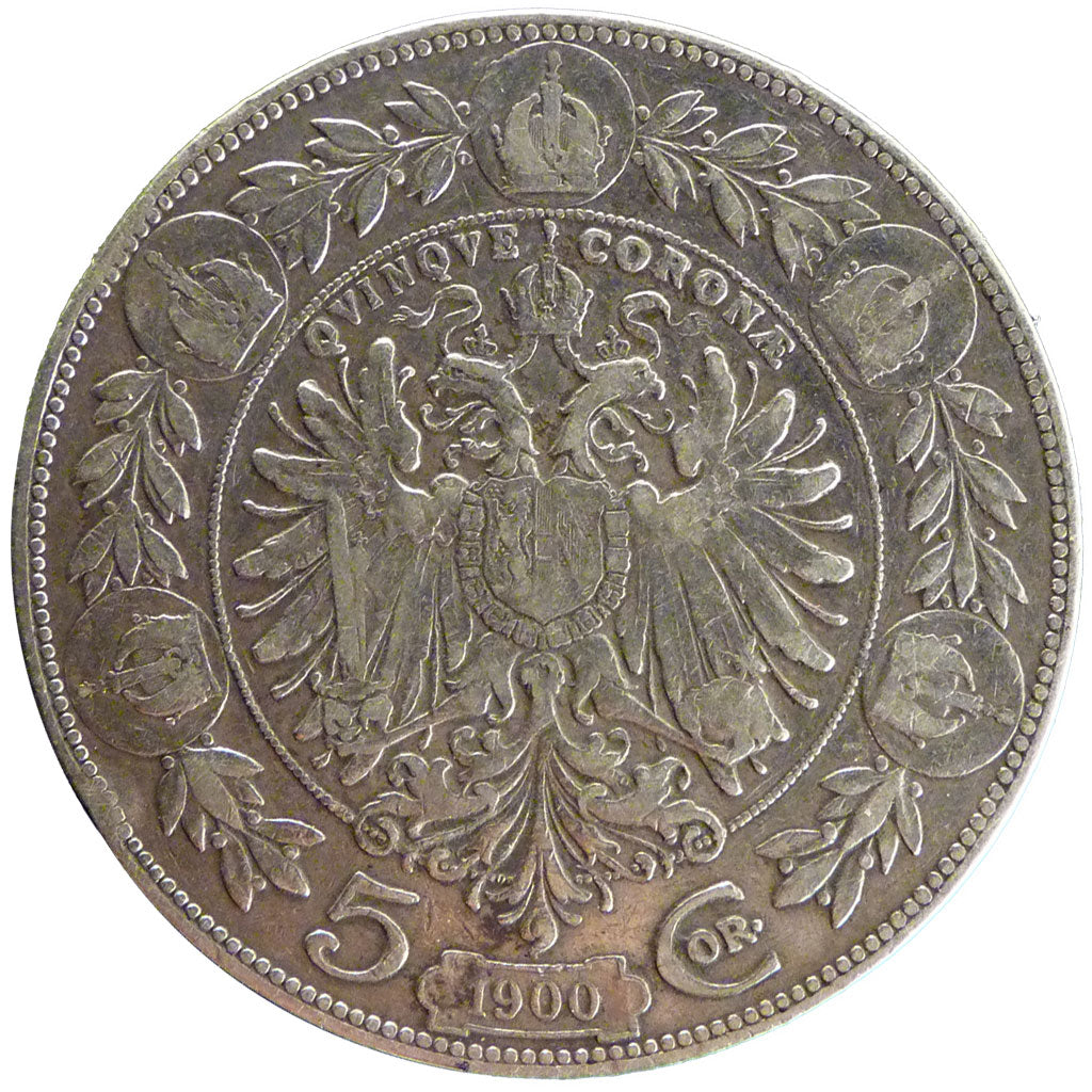 Austria, 5 Corona, 1900, KM #2807, EF(40-45), Silver, 23.80