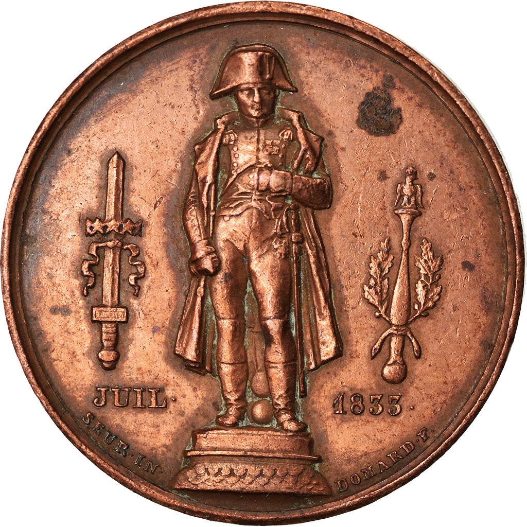 Francia, medalla, A Napoléon le Grand, La France Régénérée, History, 1833