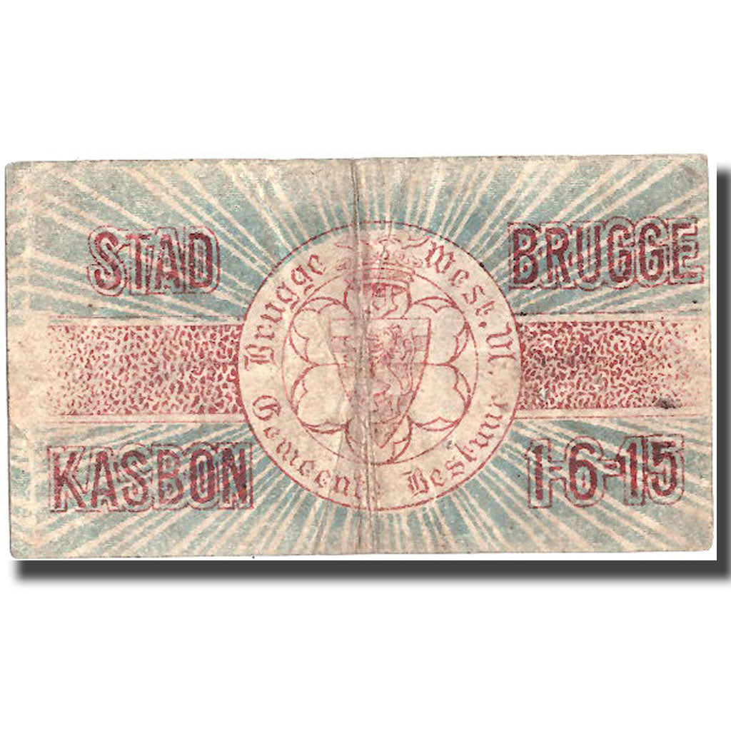 Banknote, Belgium, BRUGGE, 25 Centimes, Blason, 1915, 1915-06-01, VF(30-35)